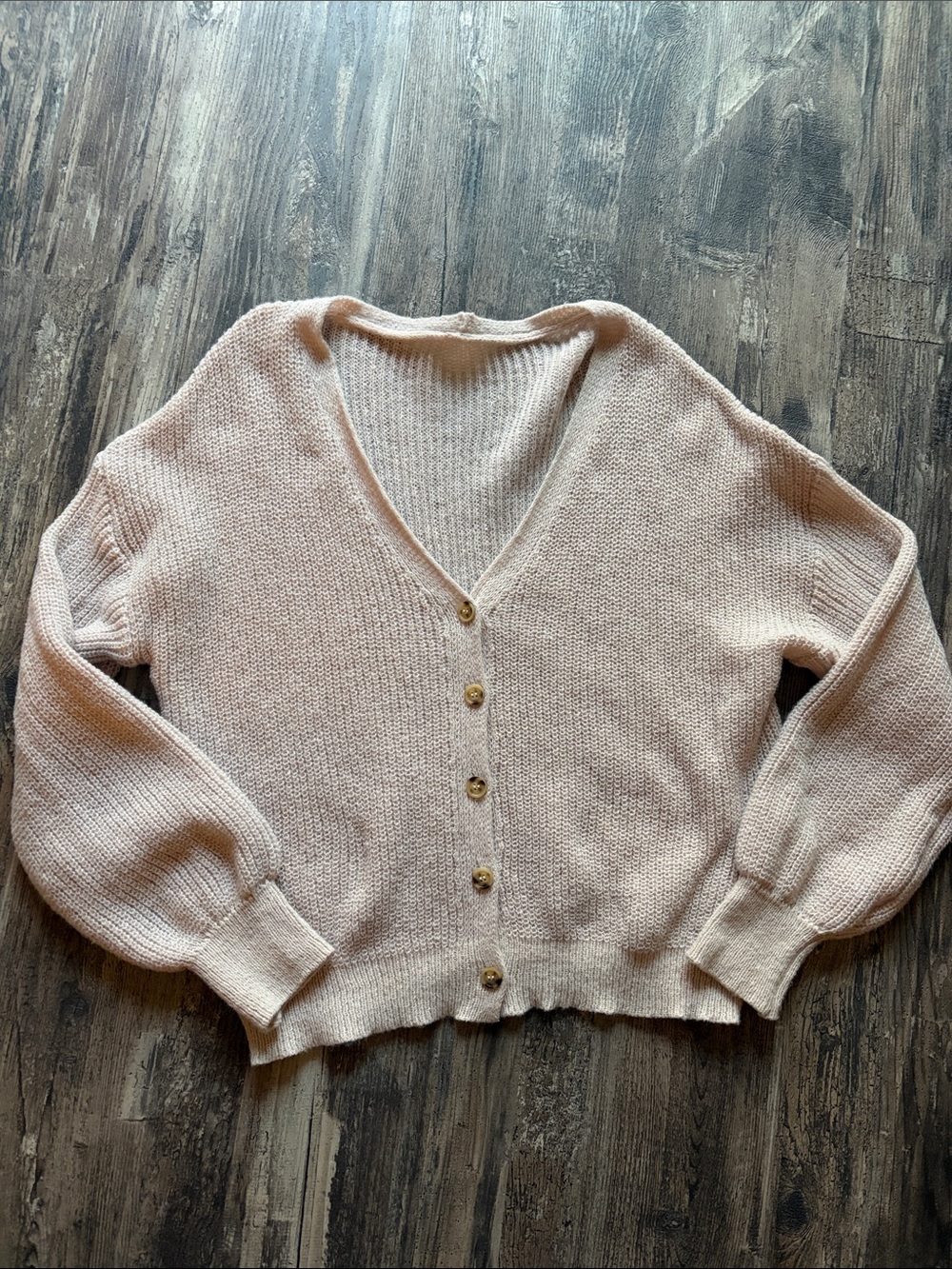SHEIN Pale Pink V-Neck Button Front Women's Cardigan